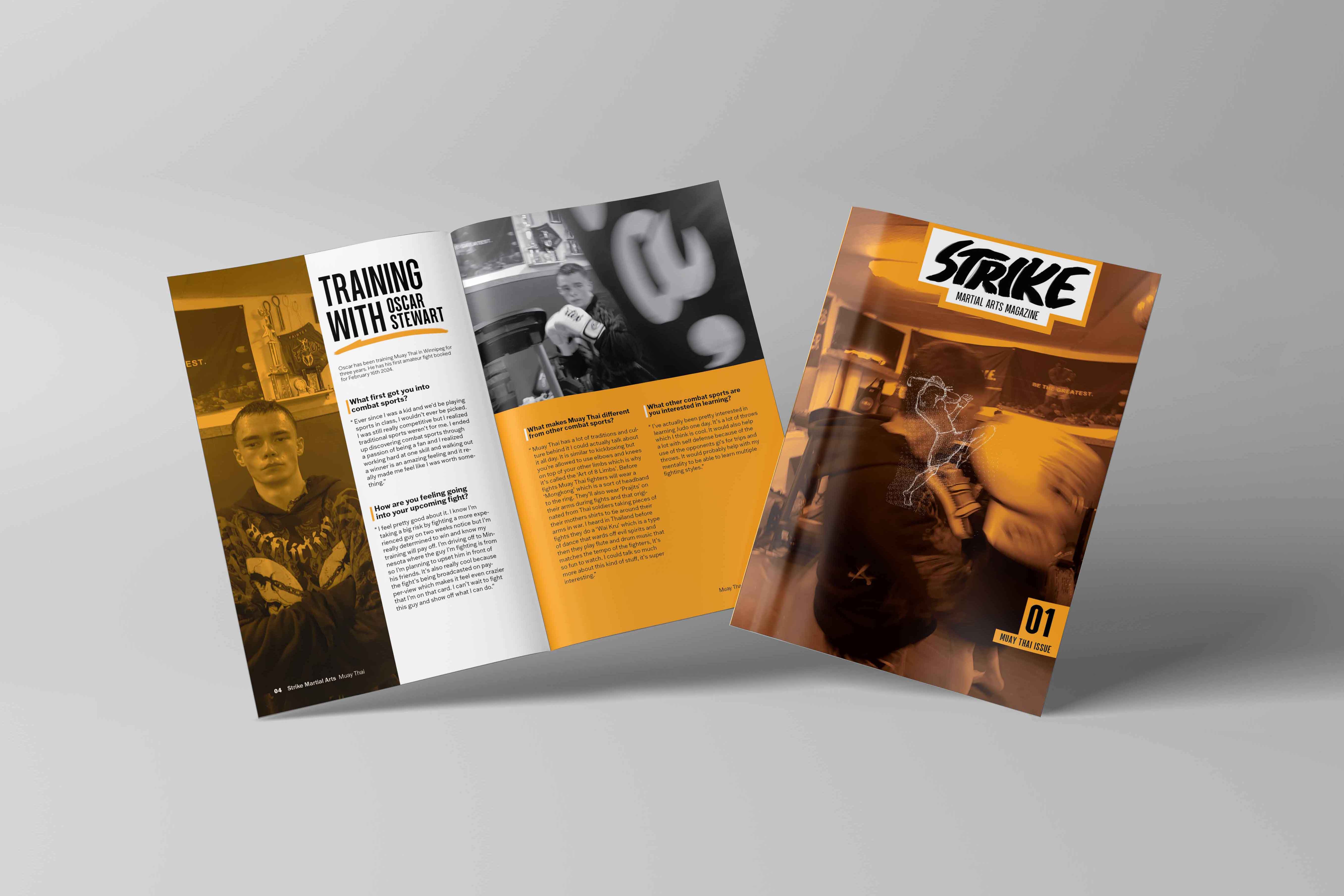 mockup of the Strike Martial Arts magazine